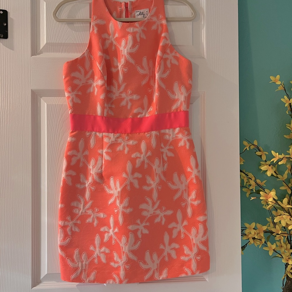 Gorgeous Milly Coral and white dress in EUC size 8